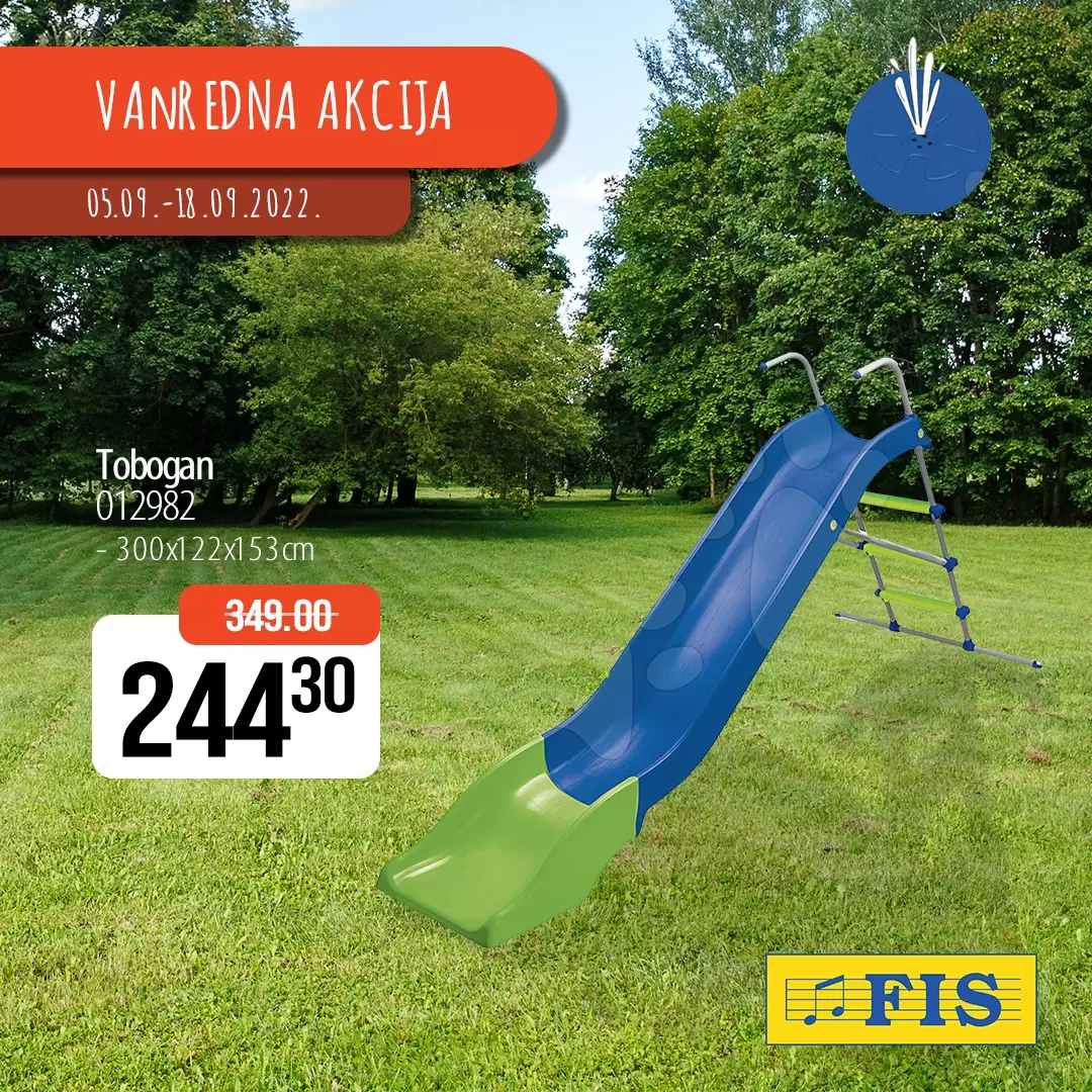 Fis VANREDNA AKCIJA na kućice i tobogane - katalog sniženja 5-18.9.2022.