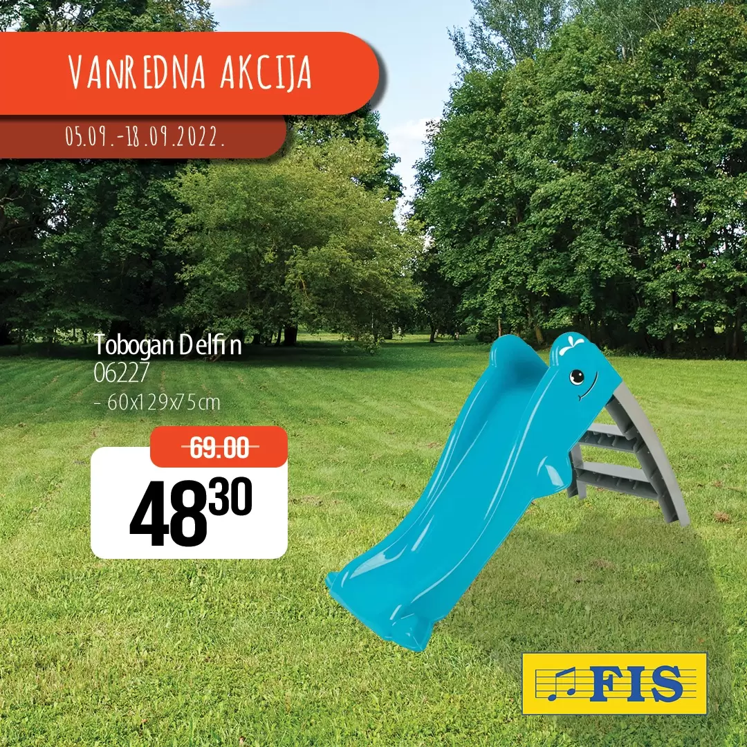 Fis VANREDNA AKCIJA na kućice i tobogane - katalog sniženja 5-18.9.2022.