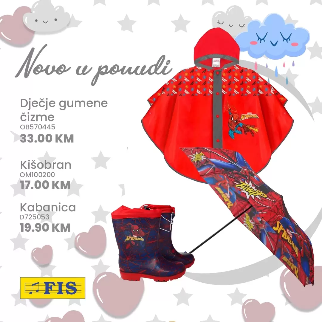 Kabanice za djecu, gumene cizme i kisobrani za djecu po super niskim cijenama potrazite u Fisu!