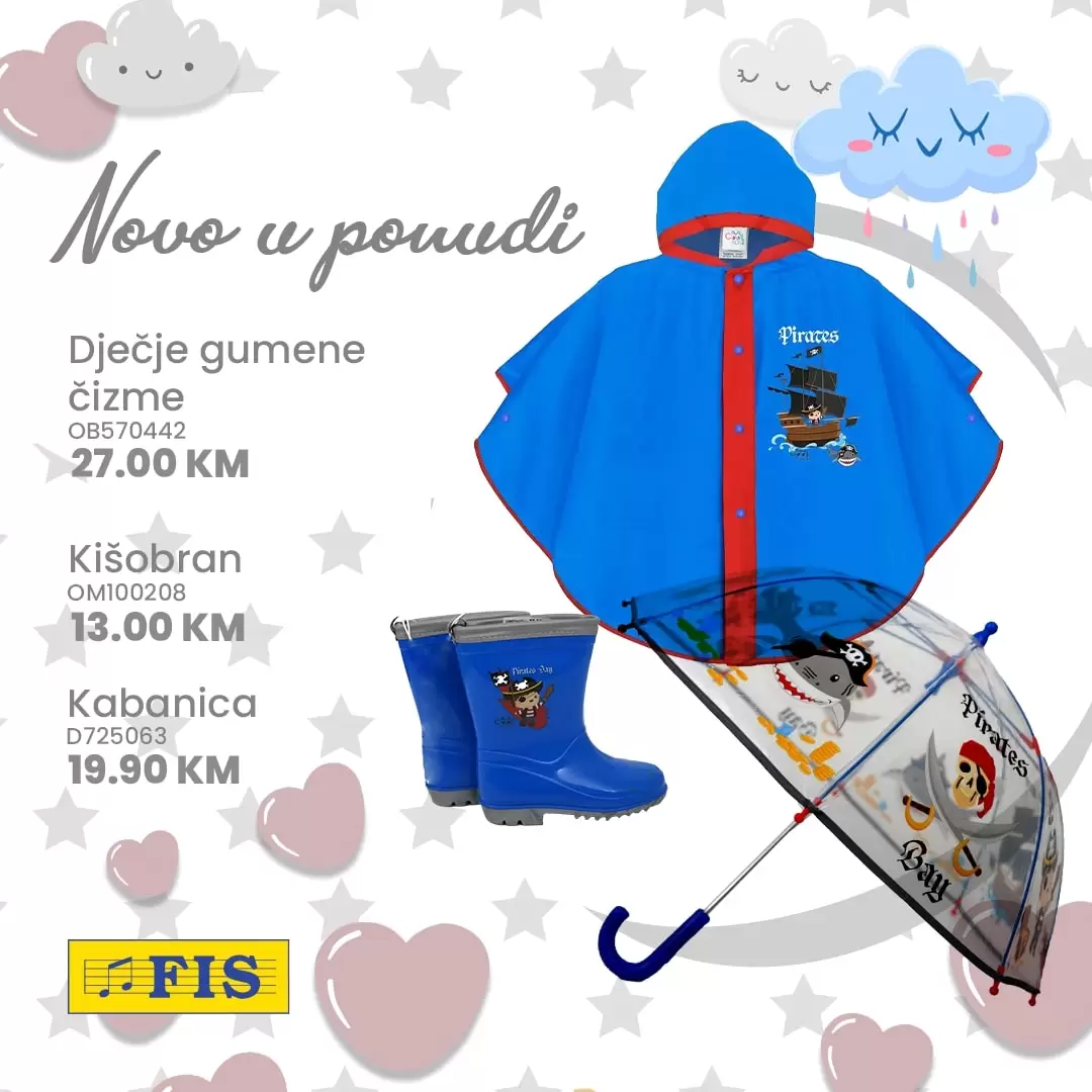 Kabanice za djecu, gumene cizme i kisobrani za djecu po super niskim cijenama potrazite u Fisu!