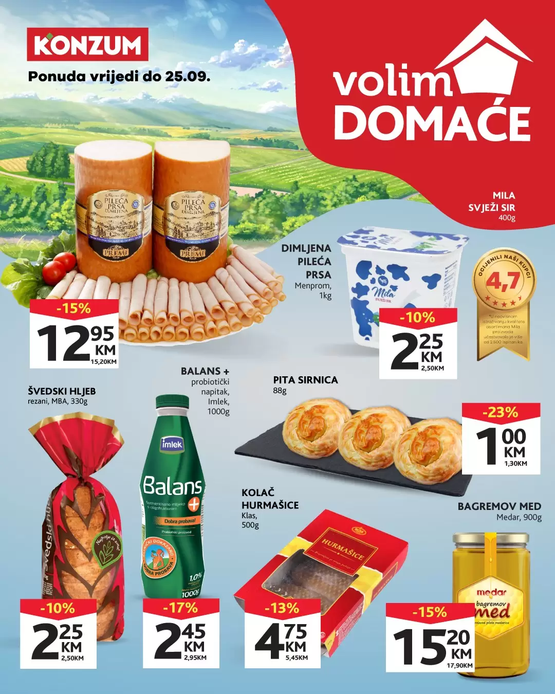 Konzum akcija KUPUJMO DOMAĆE - katalog sniženja do 25.9.2022.