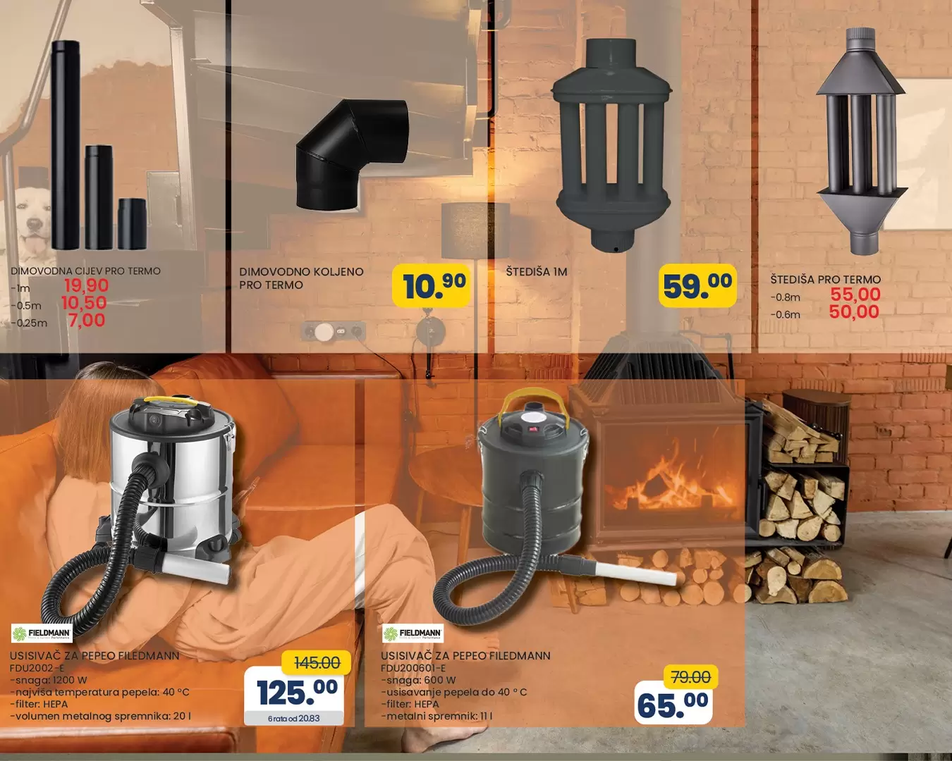 Fis uredjaji za grijanje : kamini, pec plamen, pec na cvrsto gorivo, usisivac za pepeo, elektricni panel, kovektor, zidna grijalica po super niskim cijenama!