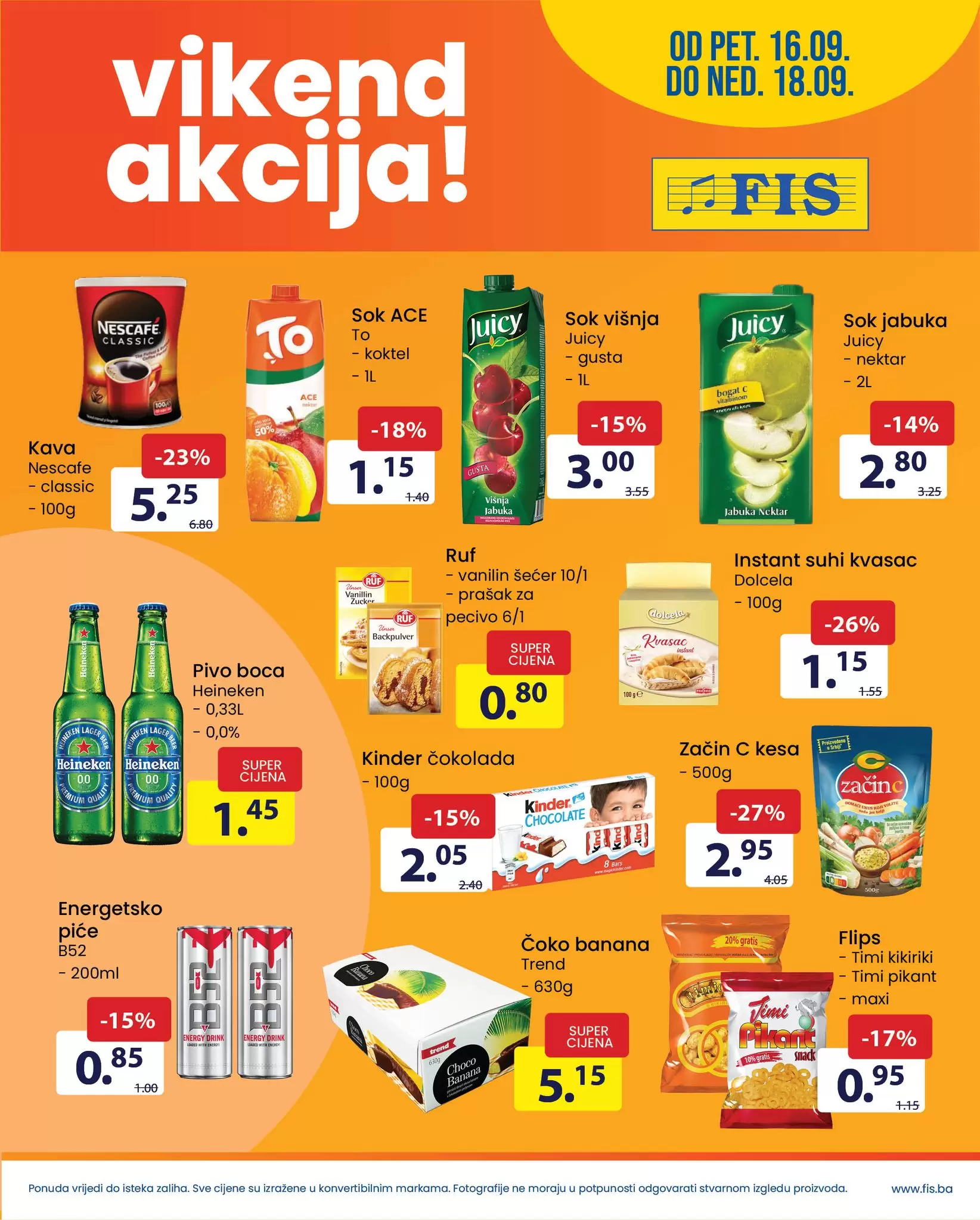 Fis vikend akcija PREHRANA i HEMIJA katalog 16-18.9.2022.