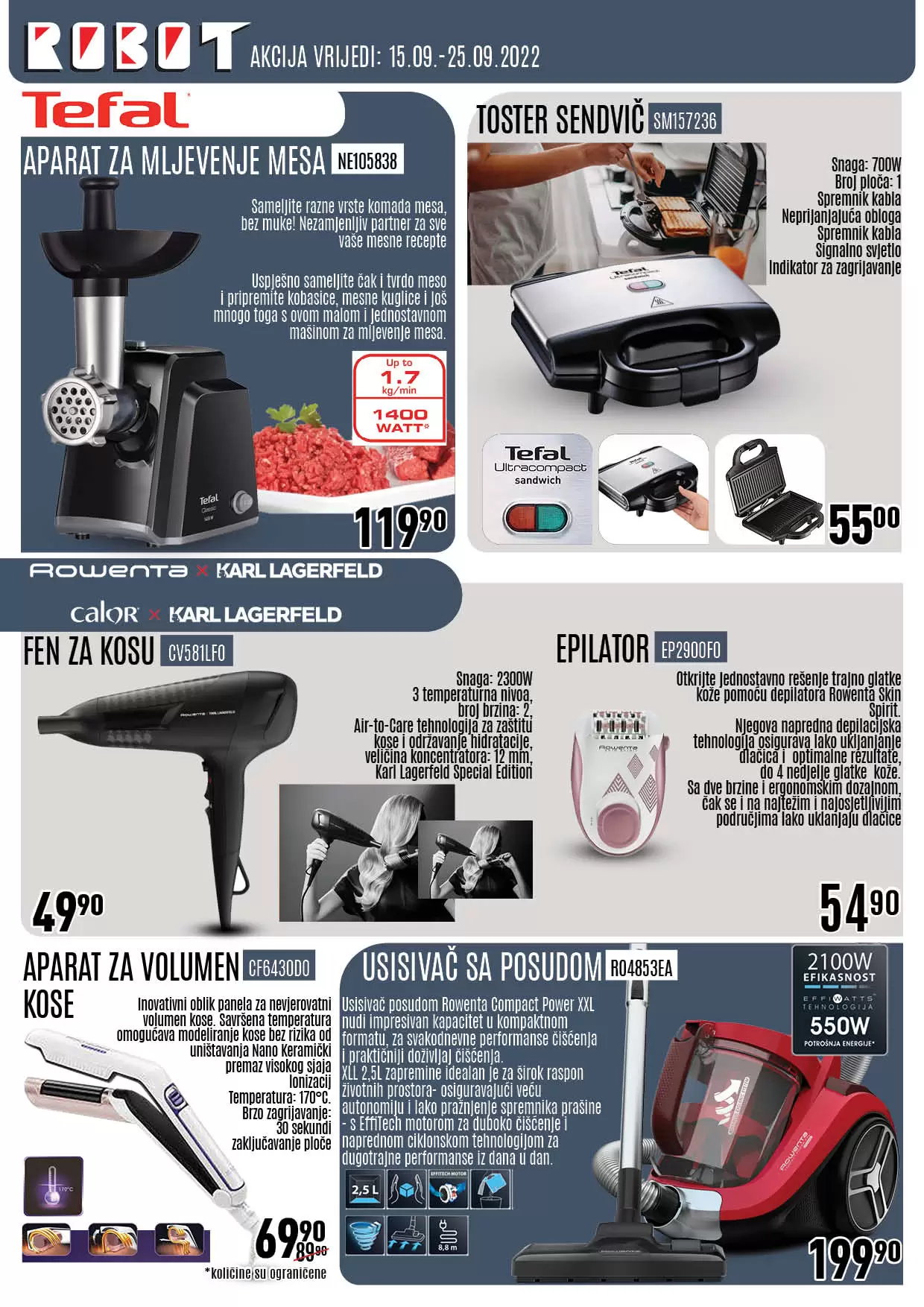 Robot akcija TEFAL i ROWENTA - katalog sniženja do 25.9.2022. 