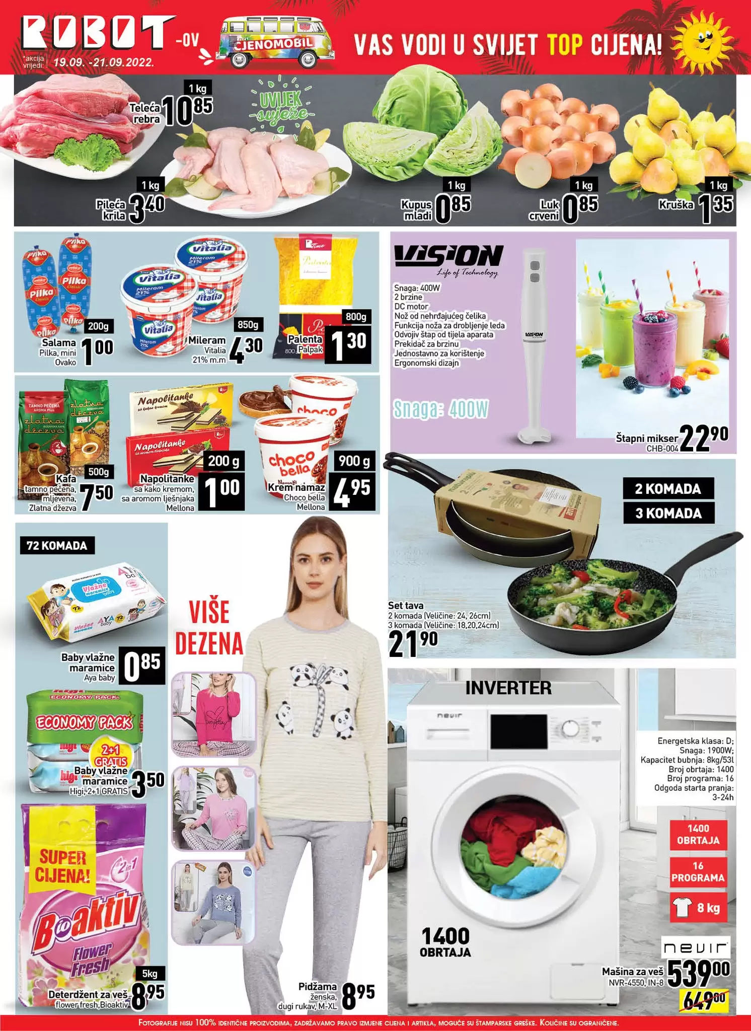 Robot akcija POČETAK SEDMICE katalog sniženja 19-21.9.2022. 