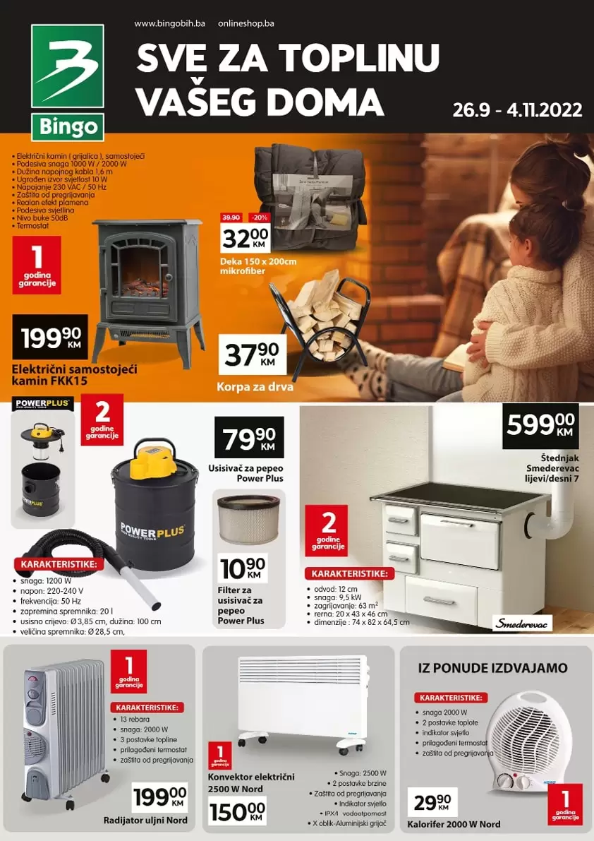 Bingo katalog GRIJANJE - štednjaci - kamini - konvektori - pribor za loženje 26.9-4.11.2022.