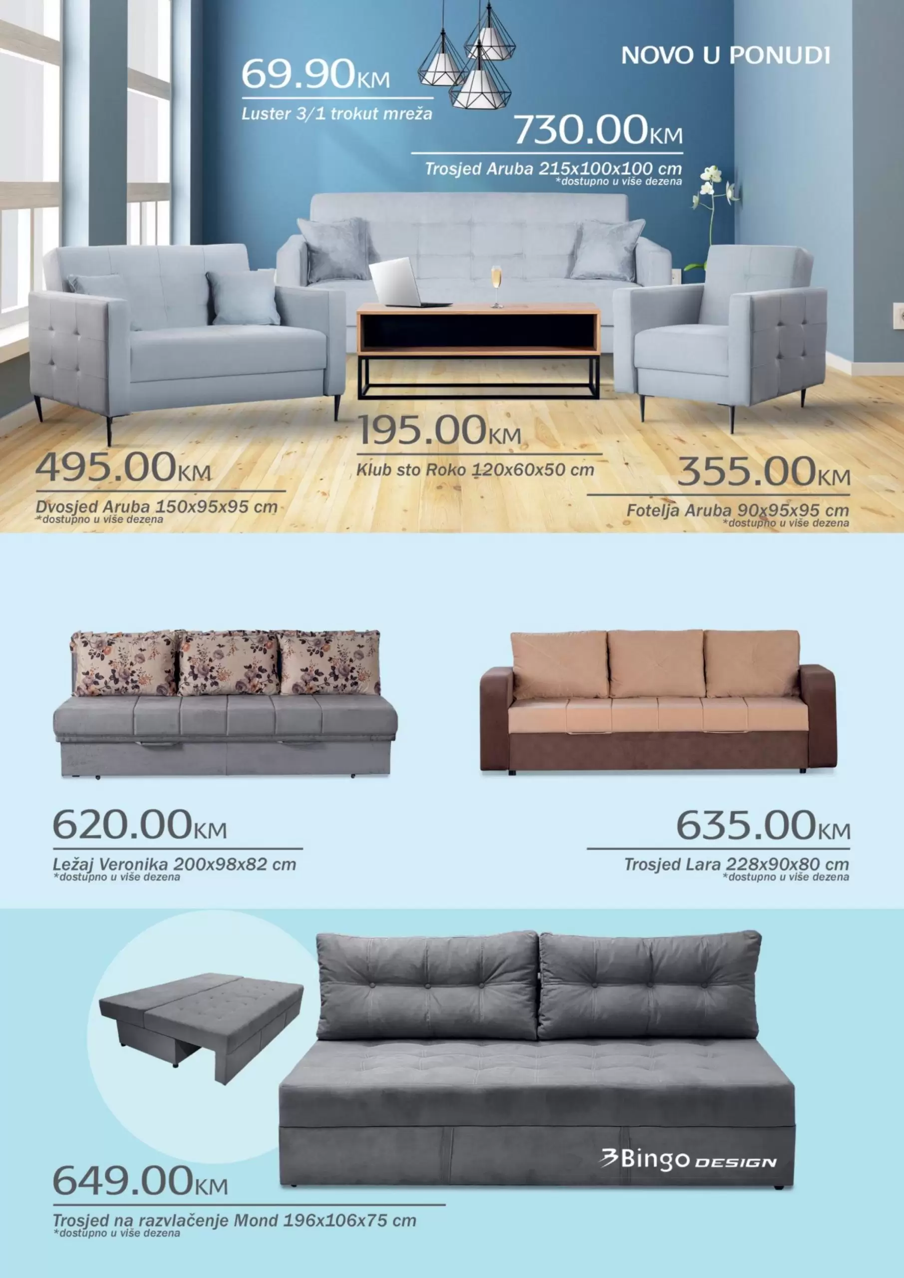 Bingo NAMJEŠTAJ Sve za dom - katalog sniženja 22.9-30.10.2022.Bingo NAMJEŠTAJ - ugaone garniture TDF - oktobar 2022