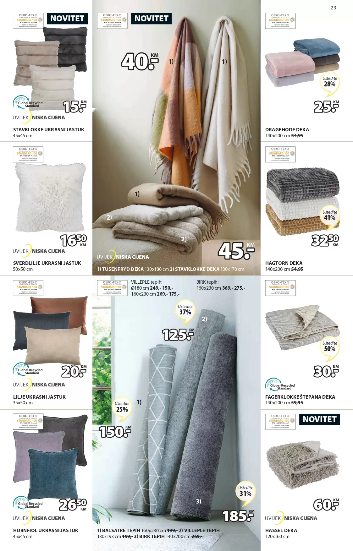 JYSK katalag SNIŽENJE namještaja- NOVITETI septembar - akcija 1-14.9.2022