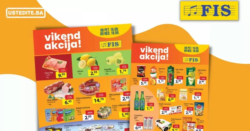 Fis vikend akcija PREHRANA i HEMIJA katalog 16-18.9.2022.