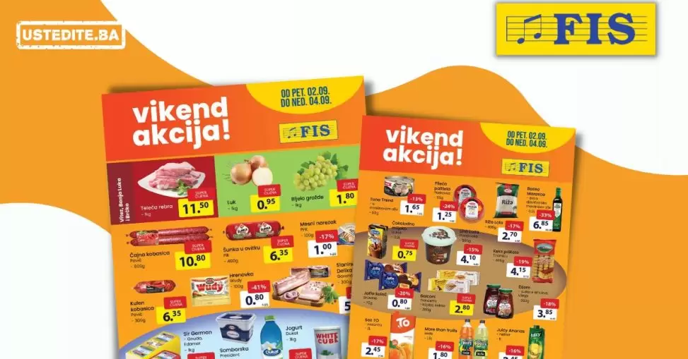 Fis vikend akcija - PREHRANA i HEMIJA - katalog sniženja 2-4.9.2022.
