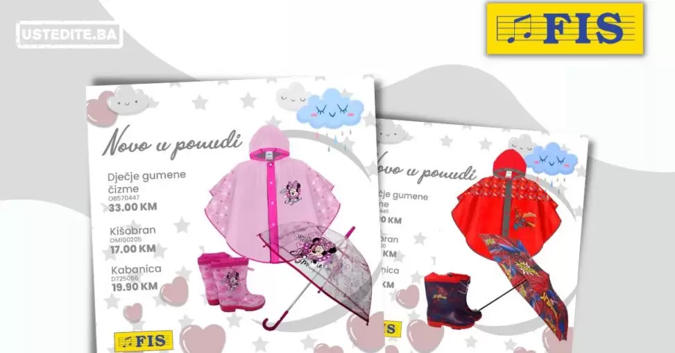 Kabanice za djecu, gumene cizme i kisobrani za djecu po super niskim cijenama potrazite u Fisu!
