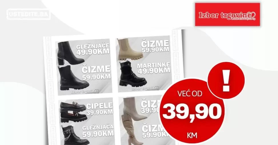 Izbor trgovine ČIZME i CIPELE - super niske cijena - septembar 2022