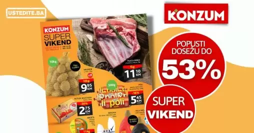Konzum vikend akcija - SNIŽENJE do 53% - katalog sniženja 15-18.9.2022.