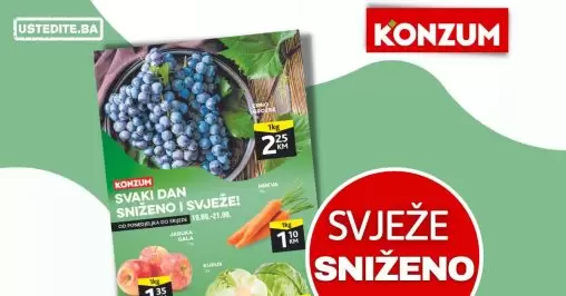 Konzum akcija SVJEŽA PONUDA - katalog sniženja 19-21.9.2022.