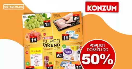Konzum vikend akcija 22-25.9.2022. katalog sniženja do 50%!