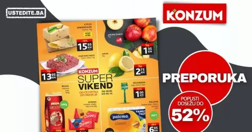 Konzum vikend akcija - SNIŽENJE do 52% - katalog 29.9-2.10.2022.