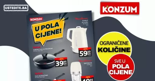 Konzum SVE U POLA CIJENE - katalog sniženja do 11.9.2022.