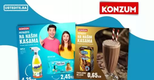 Konzum AKCIJA NA KASAMA - sniženja do 11.9.2022