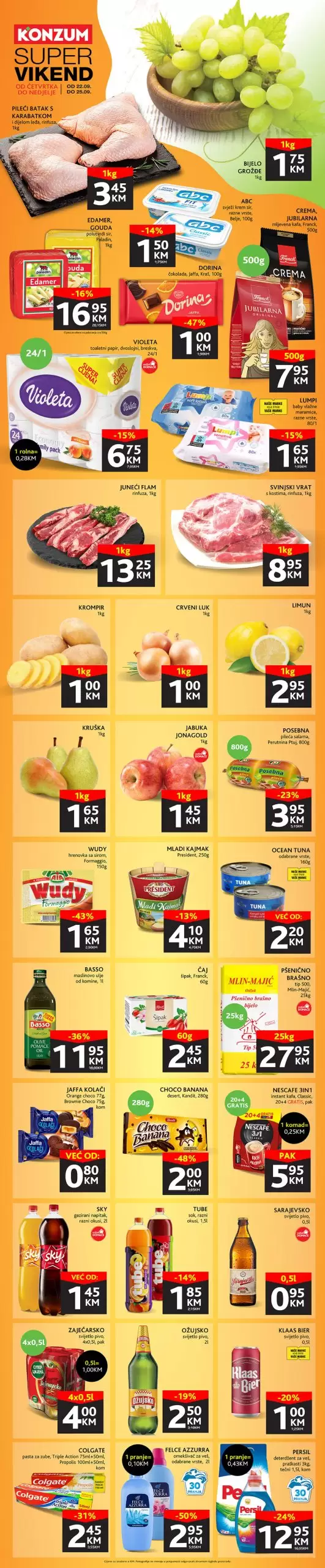 Konzum vikend akcija 22-25.9.2022. katalog sniženja do 50%!