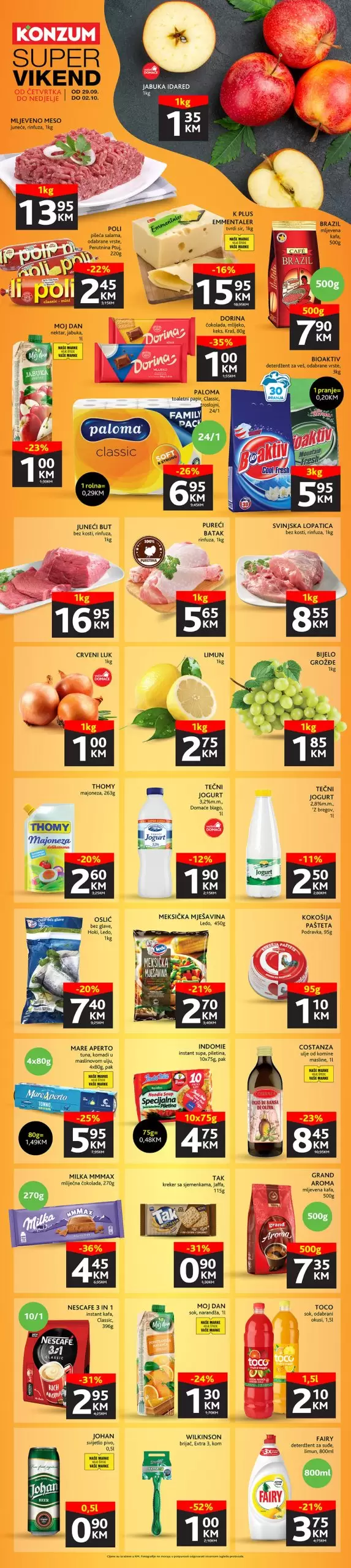 Konzum vikend akcija - SNIŽENJE do 52% - katalog 29.9-2.10.2022. 