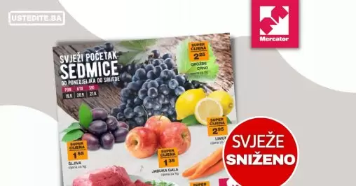 Mercator SVJEŽI POČETAK sedmice akcija sniženja 19-21.9.2022.