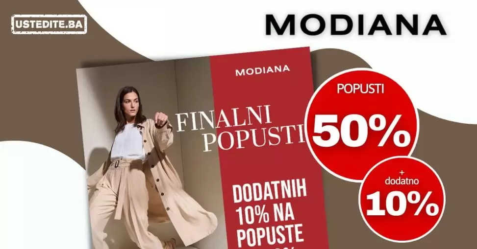 Modiana FINALNI POPUST 50%+10% popusta - septembar 2022