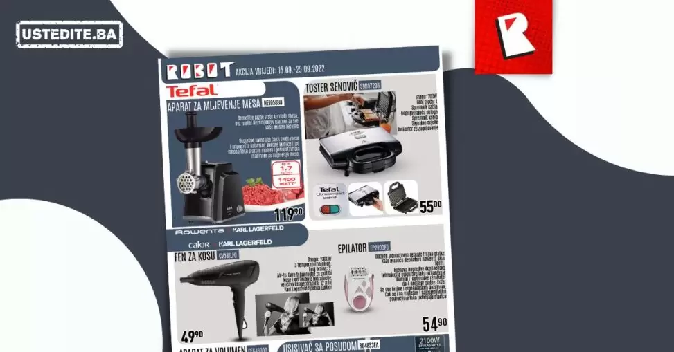Robot akcija TEFAL i ROWENTA - katalog sniženja do 25.9.2022.