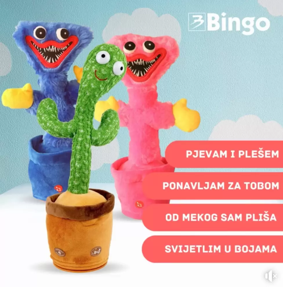 Novo u Bingu - Plišani zabavni kaktus i Huggy Wuggy