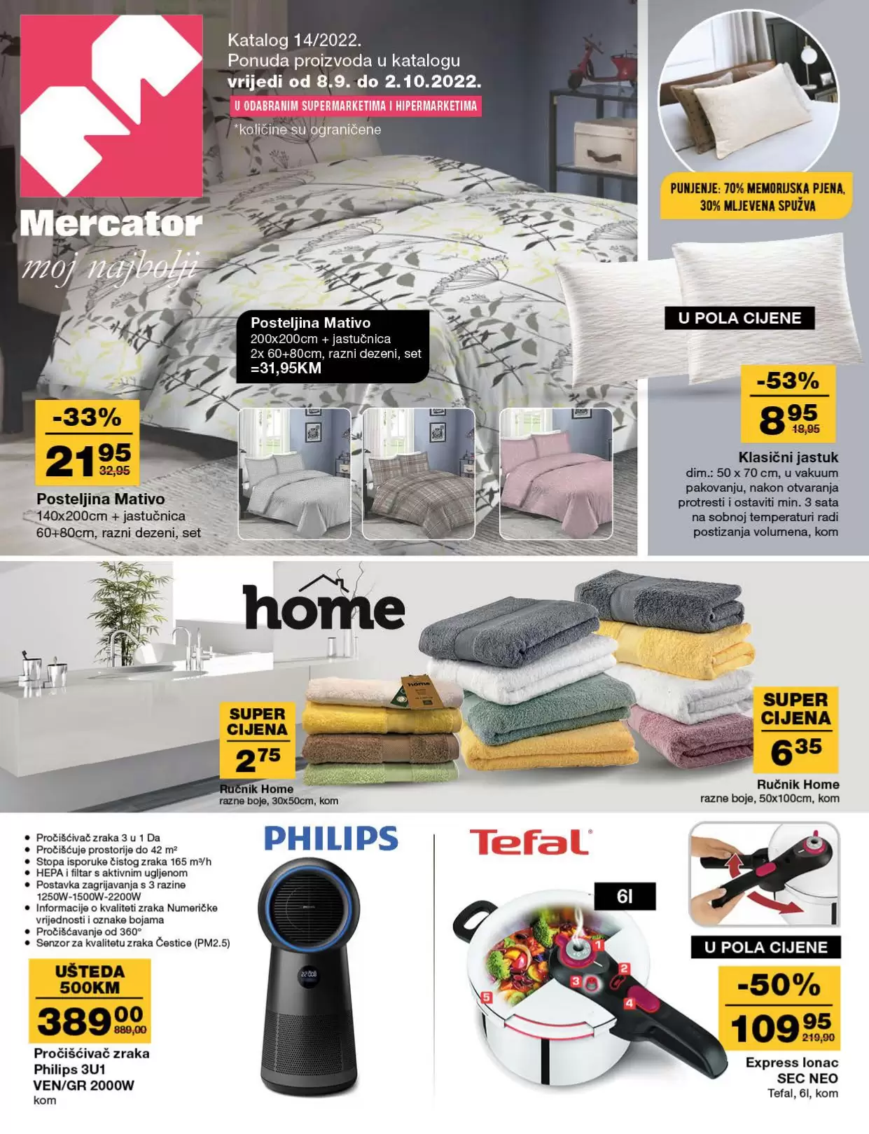 Mercator katalog SVE ZA DOM - akcija sniženja do 2.10.2022