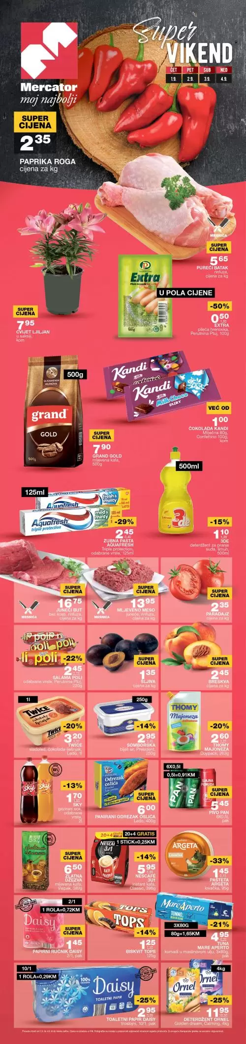 Mercator vikend akcija [SNIŽENJE] akcija sniženja do 4.9.2022. 