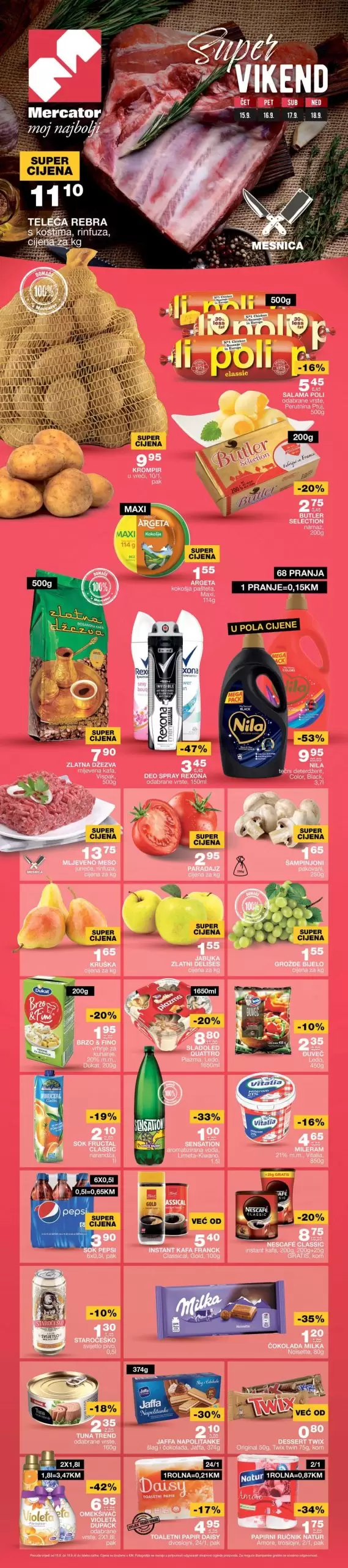 Mercator vikend akcija - katalog sniženja 15-18.9.2022.