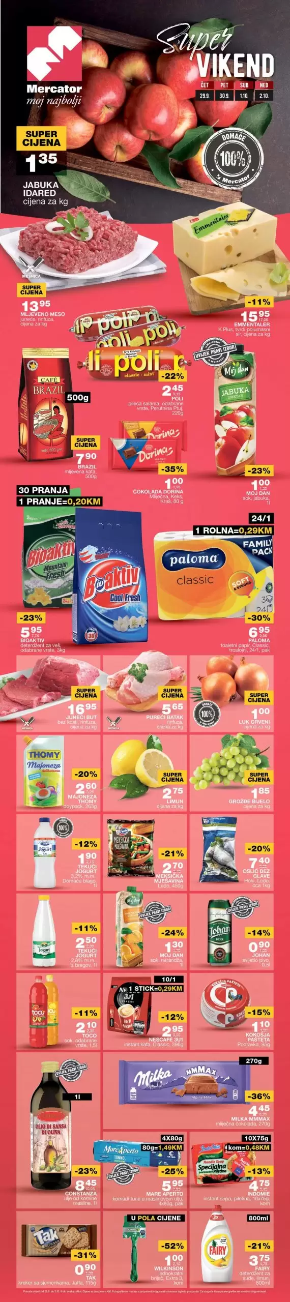 Mercator super vikend – POPUSTI do 52% – katalog 29.9-2.10.2022.