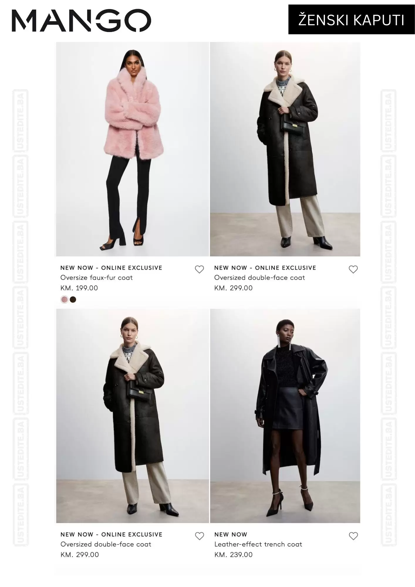 Mango BiH ŽENSKI KAPUTI - oktobar 2022