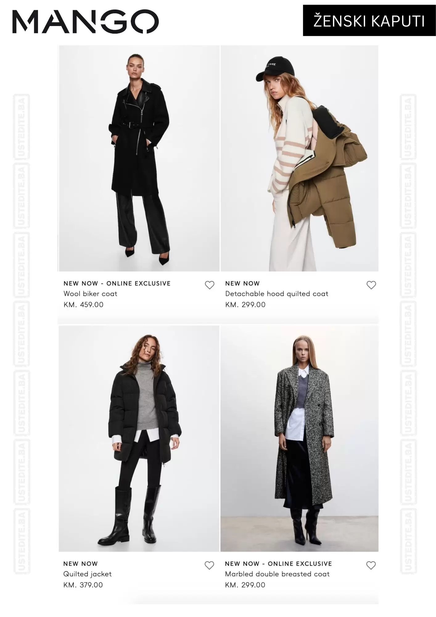 Mango BiH ŽENSKI KAPUTI - oktobar 2022