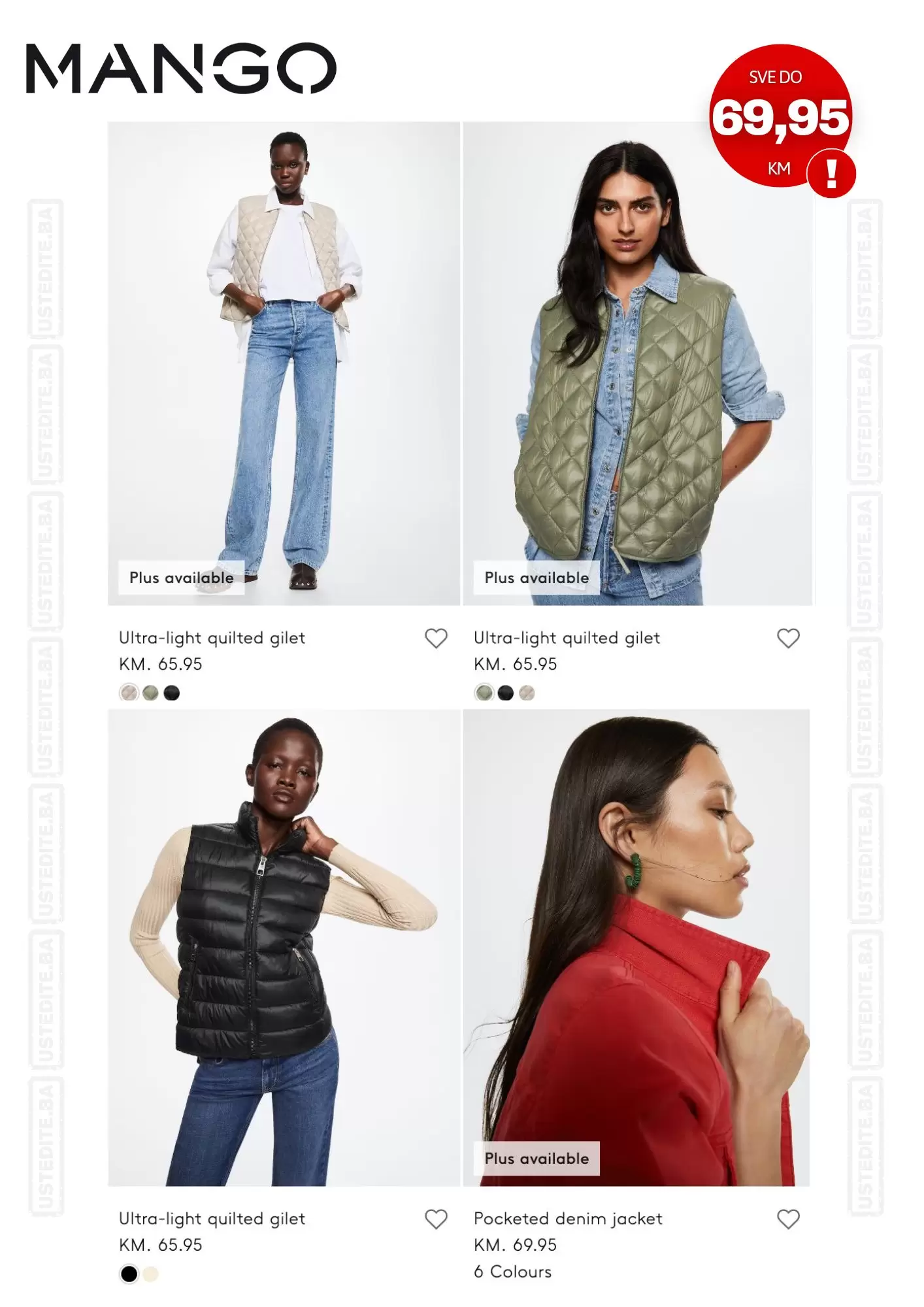 Mango BiH - Odabrani modeli do 69,95 KM -oktobar 2022