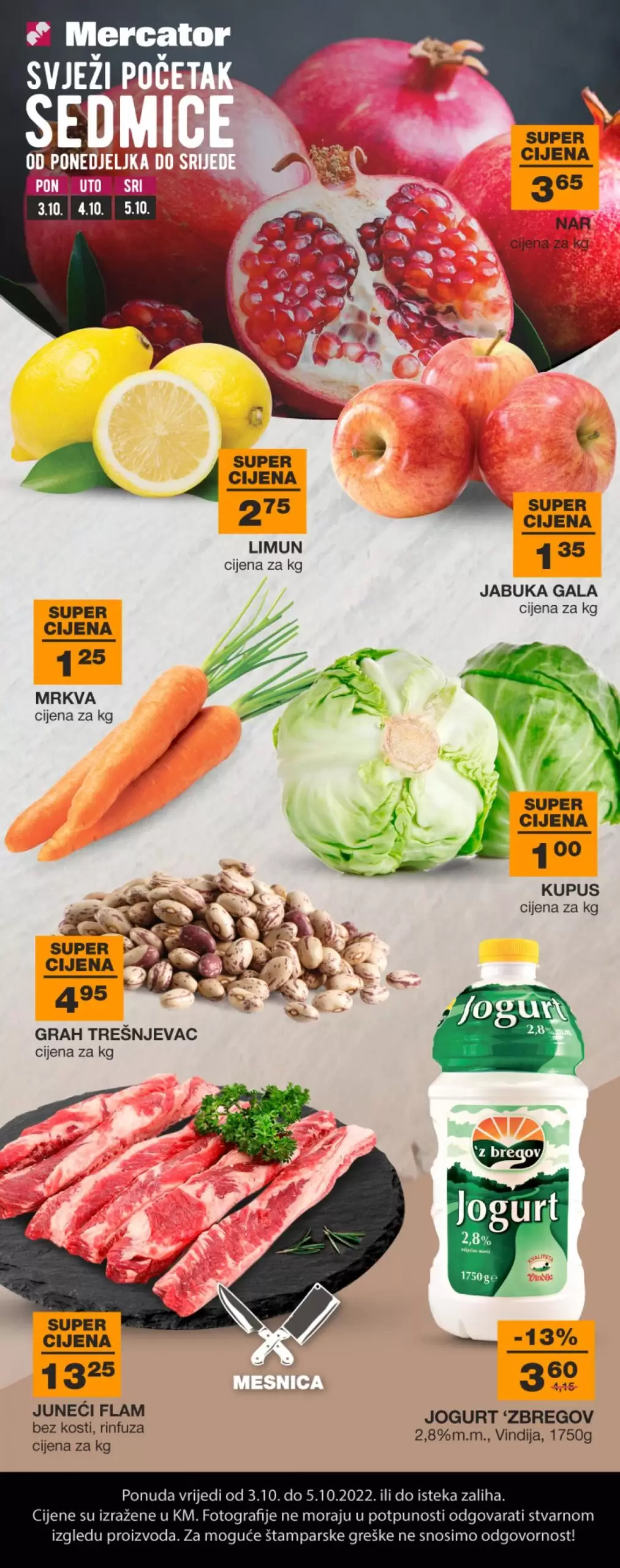 Mercator SVJEŽA PONUDA - akcija 3-5.10.2022. 