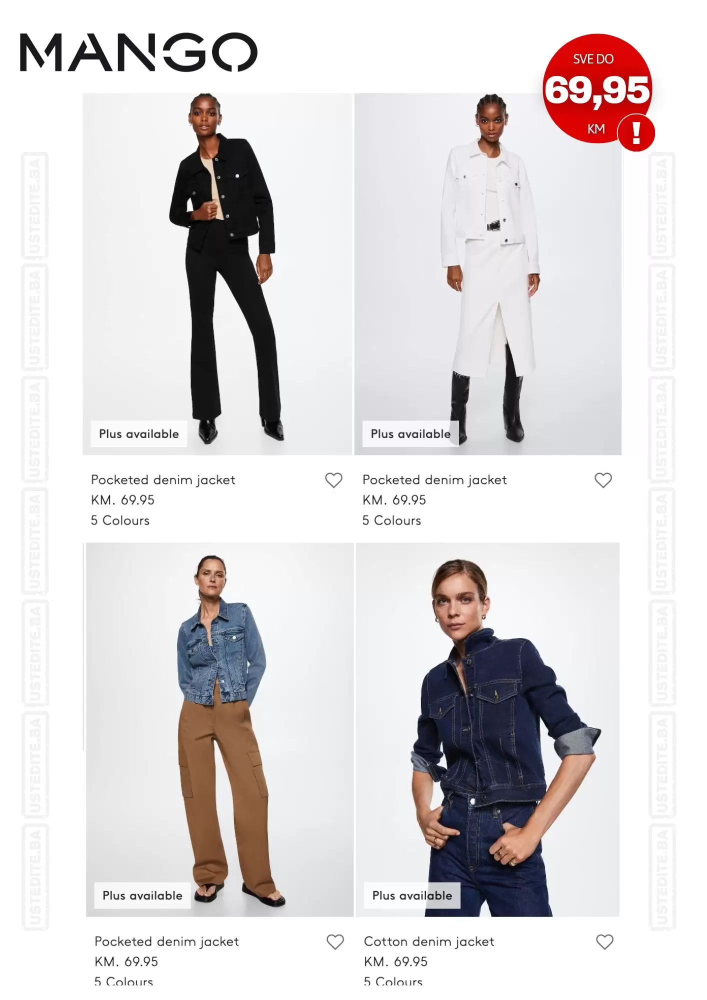 Mango BiH - Odabrani modeli do 69,95 KM -oktobar 2022