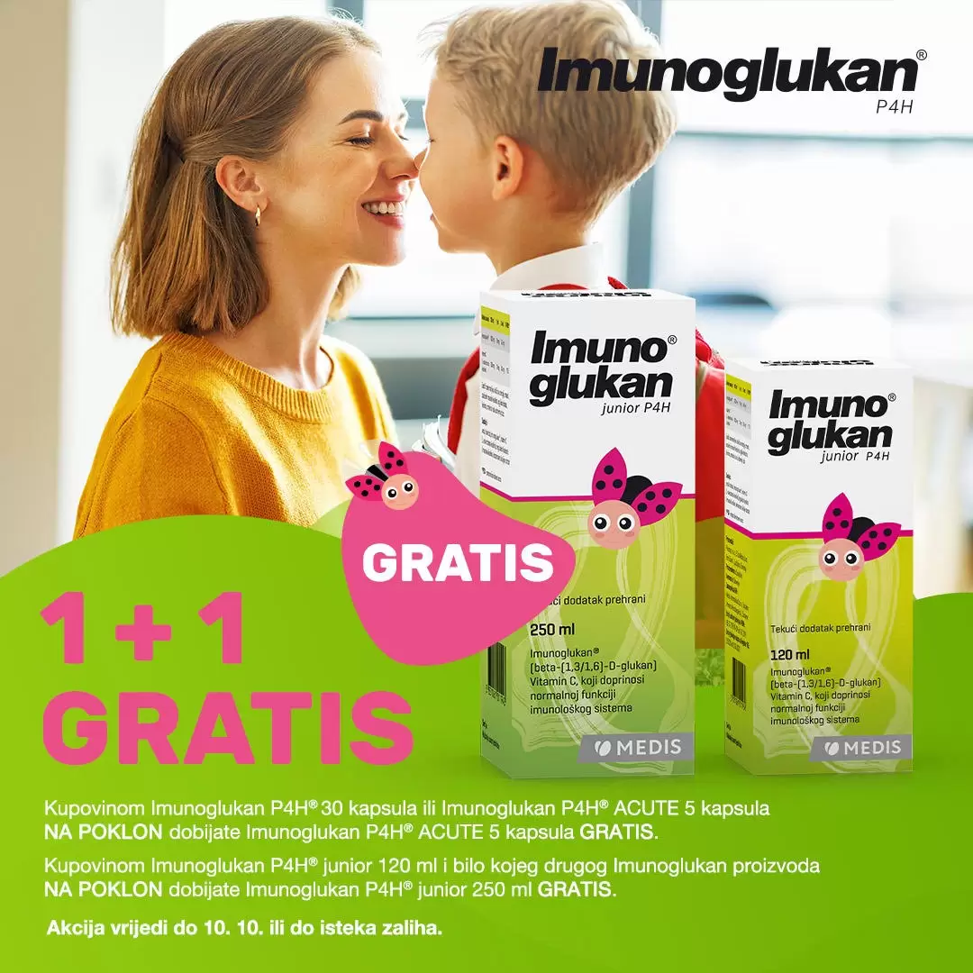 Imunoglukan akcija 1+1 gratis, apoteke akcija, akcijske cijene