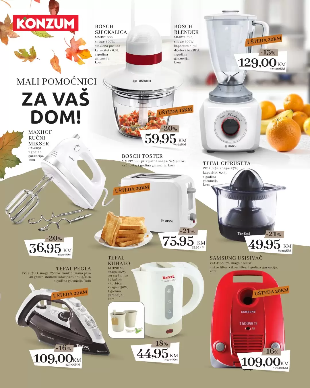 Konzum katalog mali kucanski aparati  super snizenje  do 30.10.2022.