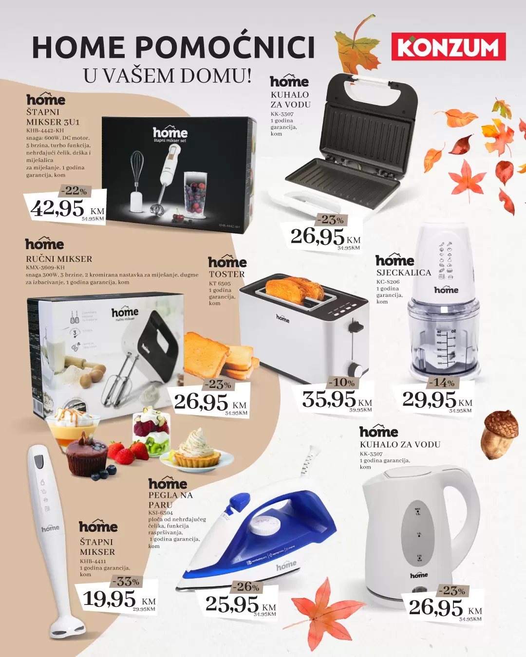Konzum Mali kućanski aparati - AKCIJA do 30.10.2022.