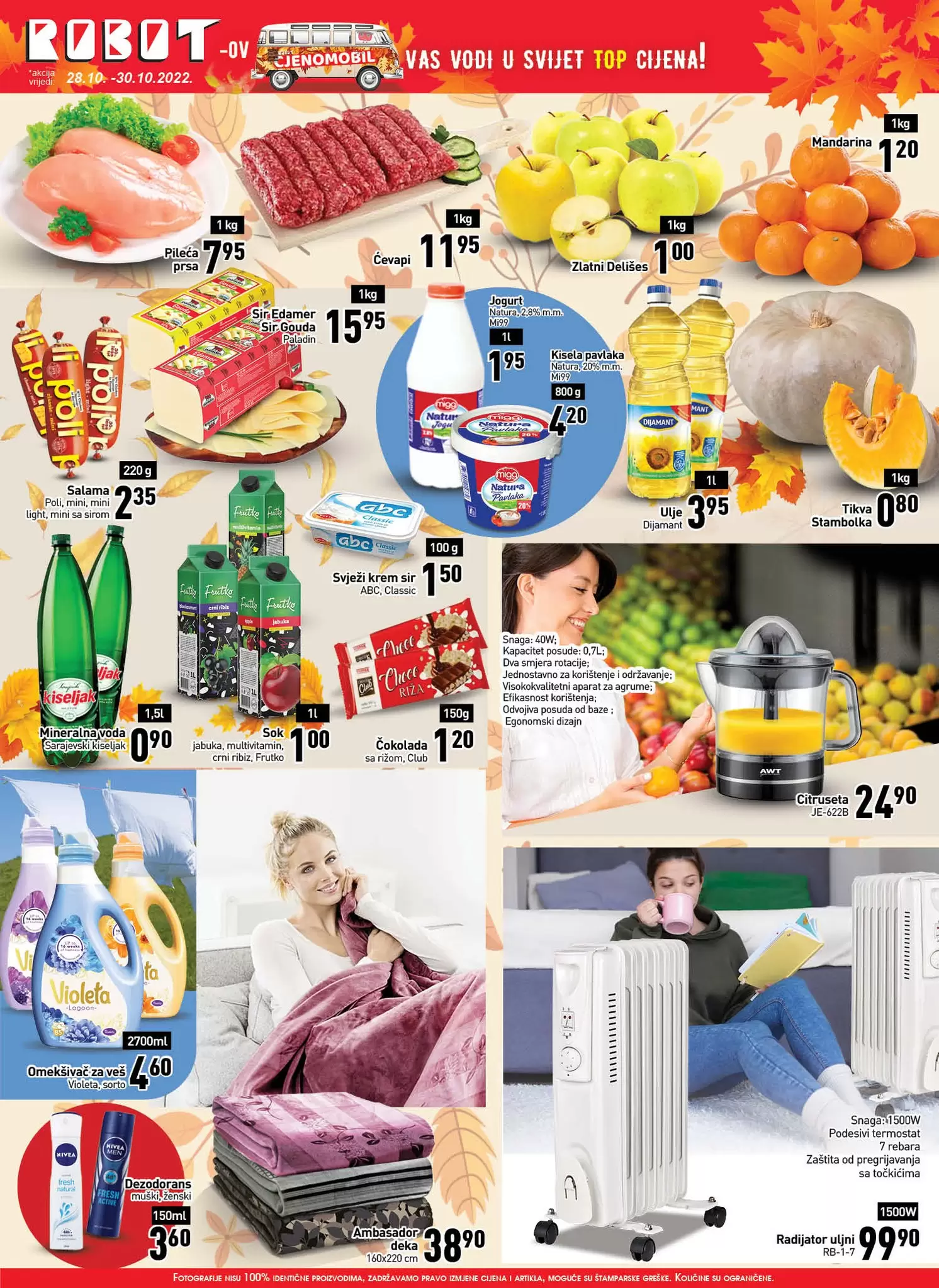 Robot vikend akcija • ULJE DIJAMANT 3,95 KM - 28-30.10.2022.