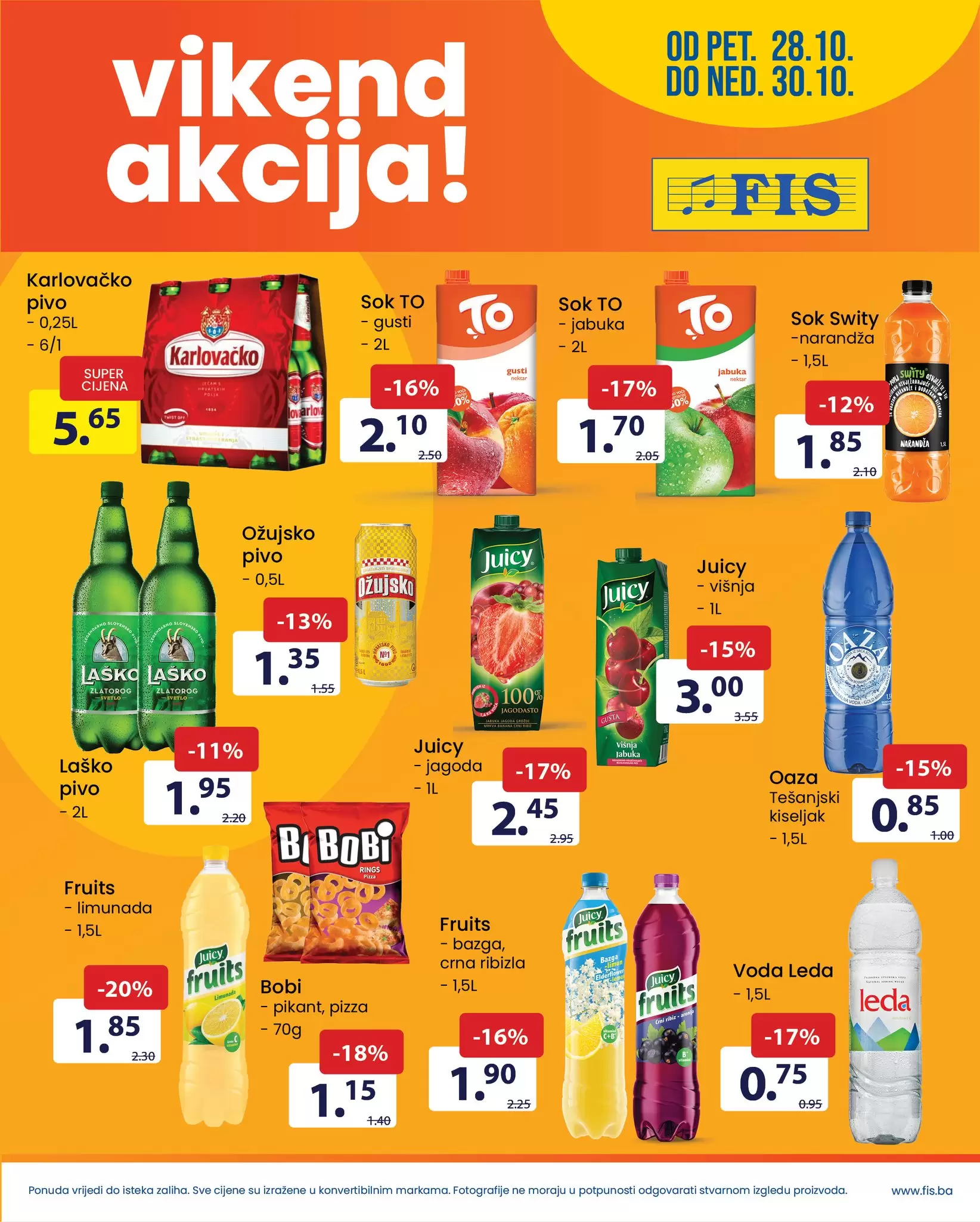 Fis vikend akcija PREHRANA 28-30.10.2022