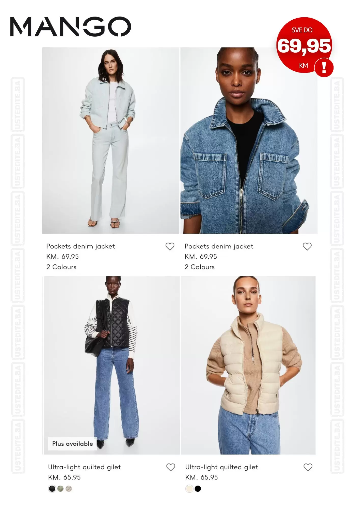 Mango BiH - Odabrani modeli do 69,95 KM -oktobar 2022