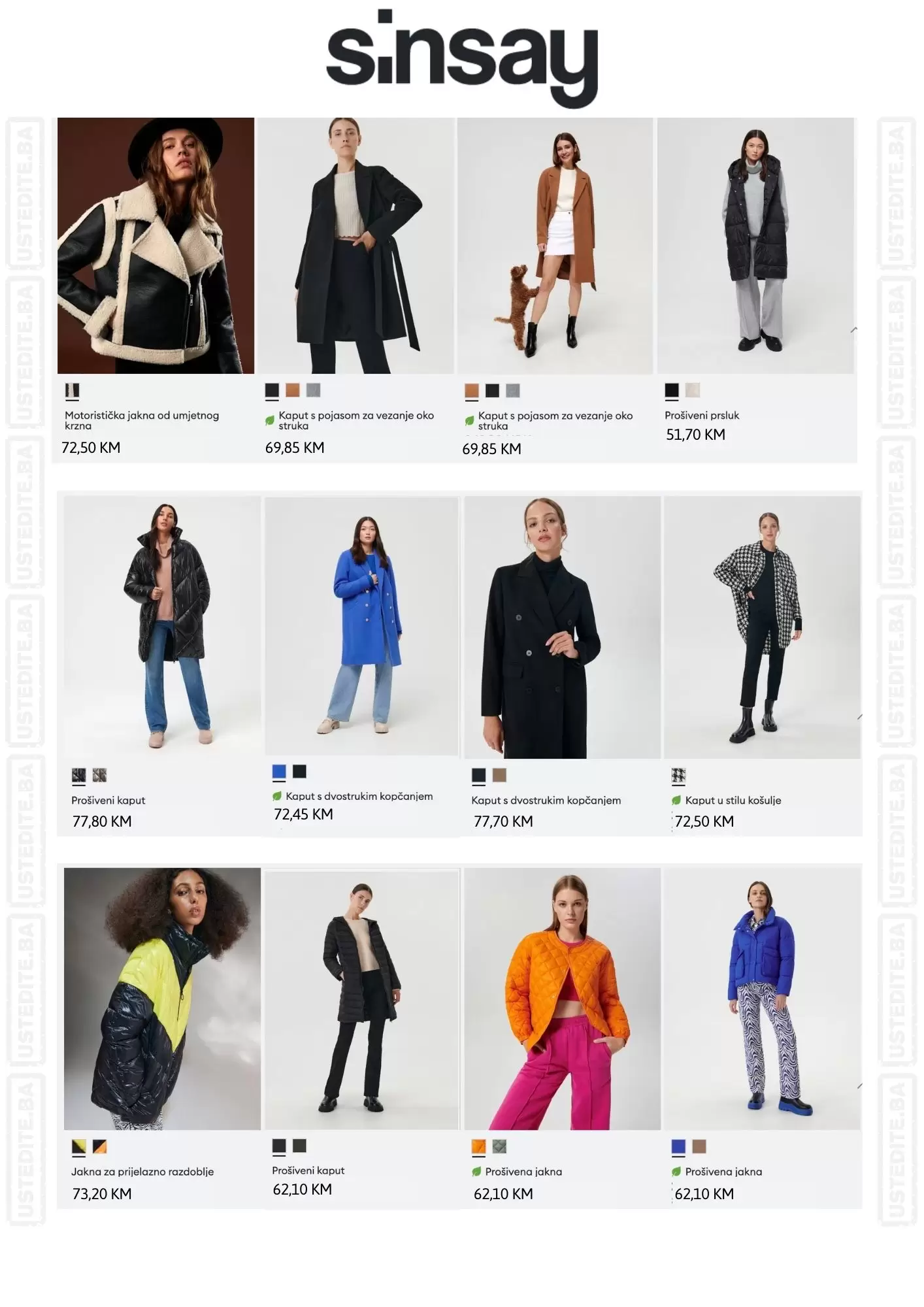 Sinsay BiH Ženske jakne i kaputi - NOVEMBAR 2022