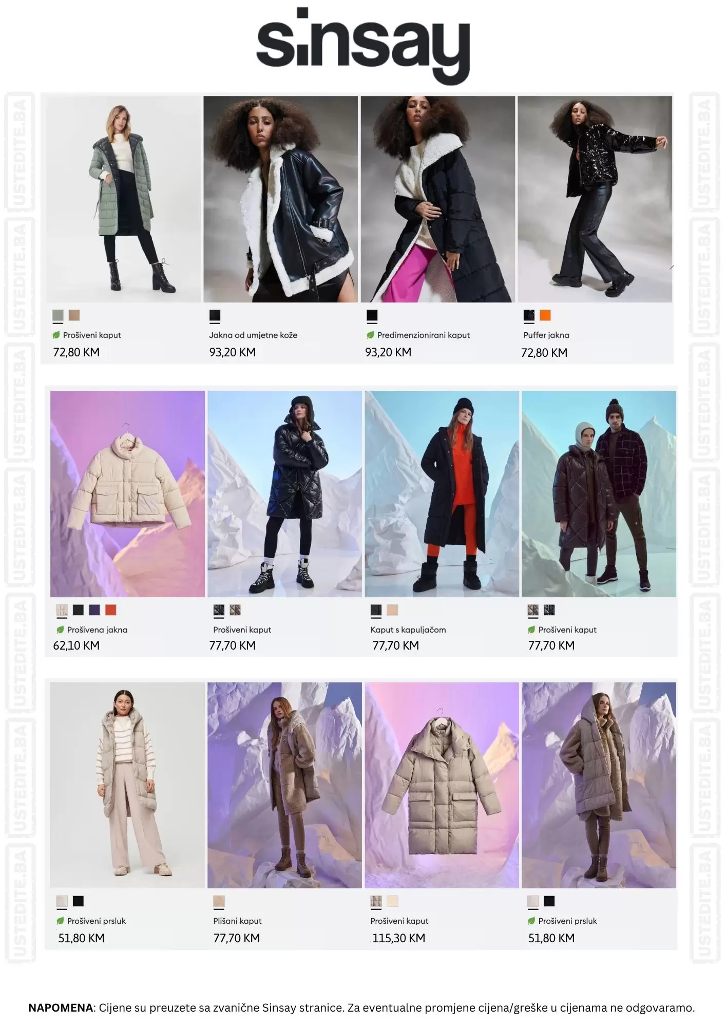 Sinsay BiH Ženske jakne i kaputi - NOVEMBAR 2022