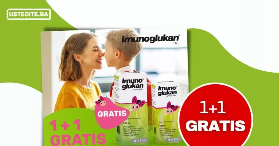 Imunoglukan akcija 1+1 gratis, apoteke akcija, akcijske cijene