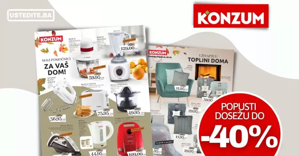 Konzum katalog mali kucanski aparati super snizenje do 30.10.2022.