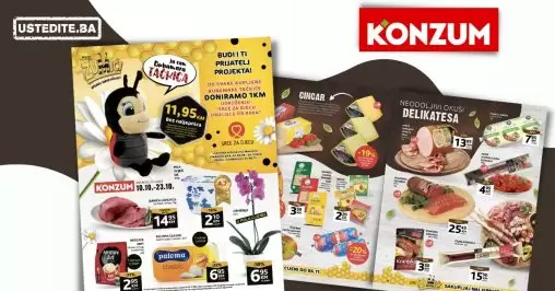 Konzum katalog 🛒 Konzum U POLA CIJENE- akcija snizenja 10-23.10.2022.