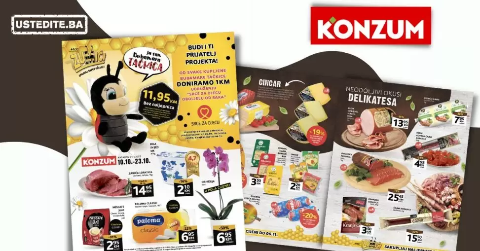 Konzum katalog 🛒 Konzum U POLA CIJENE- akcija snizenja 10-23.10.2022.