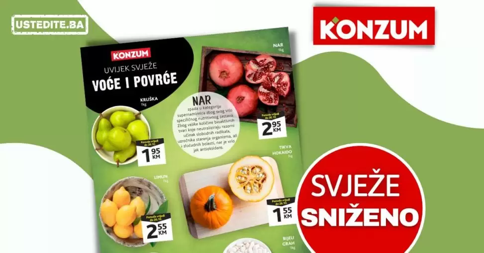 Konzum akcija VOĆE I POVRĆE - katalog do 6.11.2022.